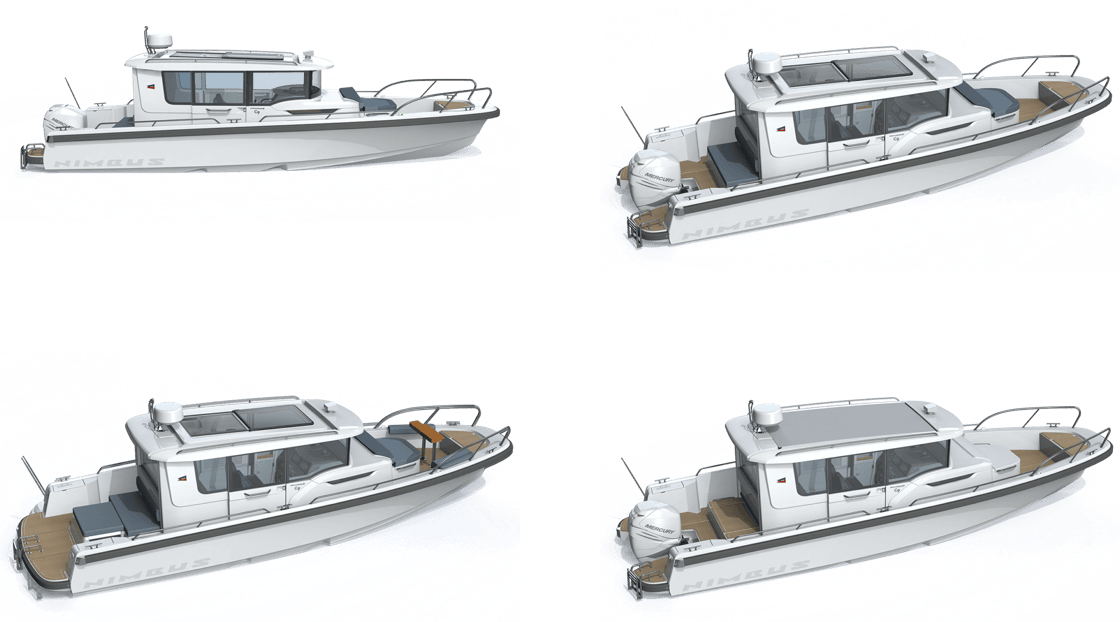 drawings of several Nimbus boats