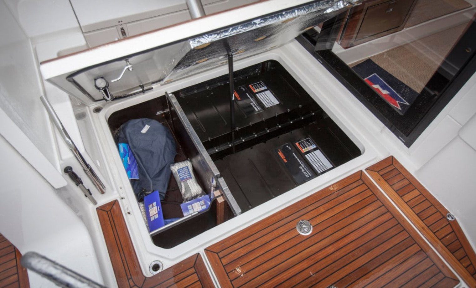 Storage space inside a Nimbus boat